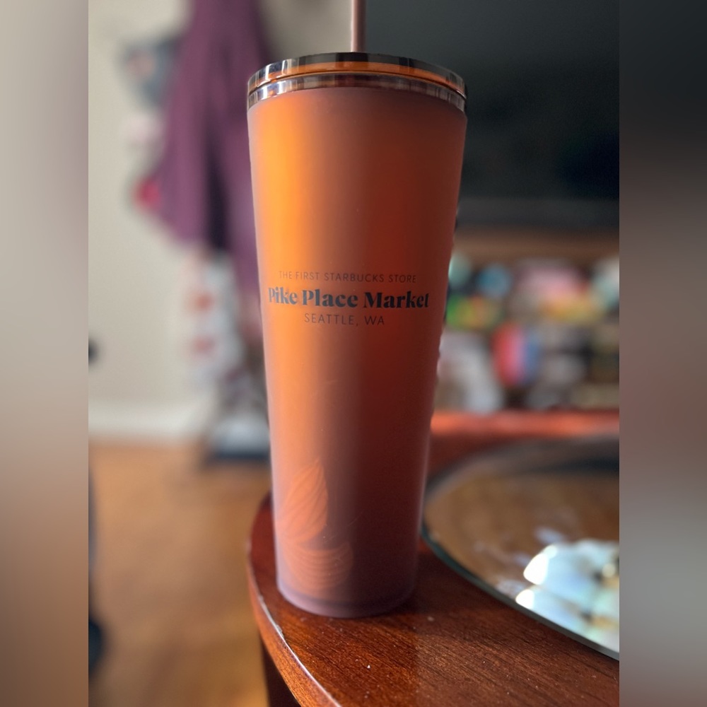 STARBUCKS PIKE PLACE MARKET TUMBLER WITH STRAW